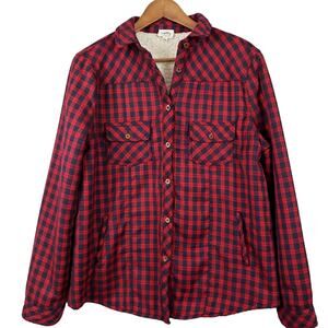dRA Lumberjack Fleece Shacket Top Button Up - L